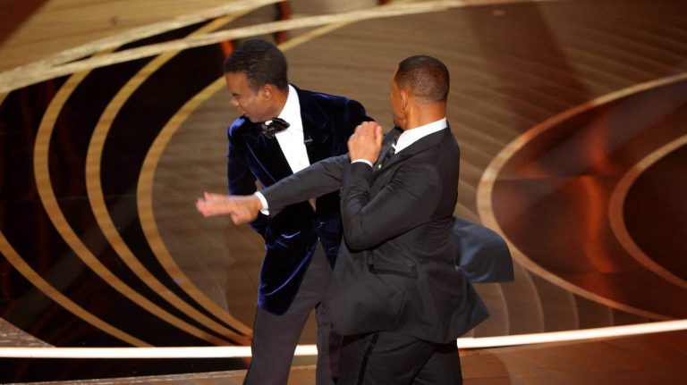 Will Smith Slaps Chris Rock During the 94th Academy Awards.