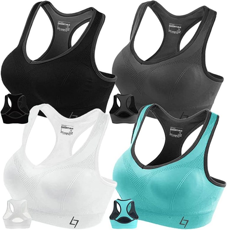 FITTIN Racerback Sports Bras for Women – Padded Seamless High Impact Support for Yoga Gym Workout Fitness