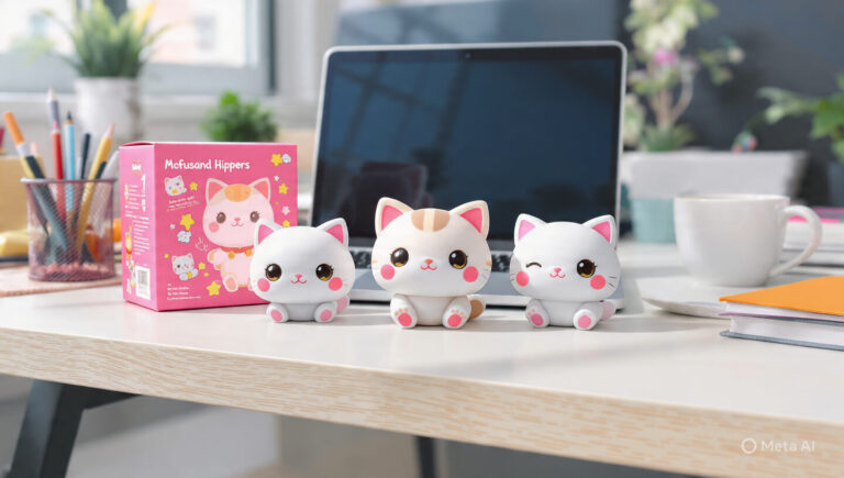 Mofusand Hippers: Small Cat Figurines Appearing on Desks