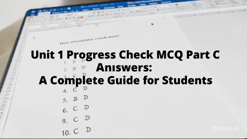Unit 1 Progress Check MCQ Part C Answers