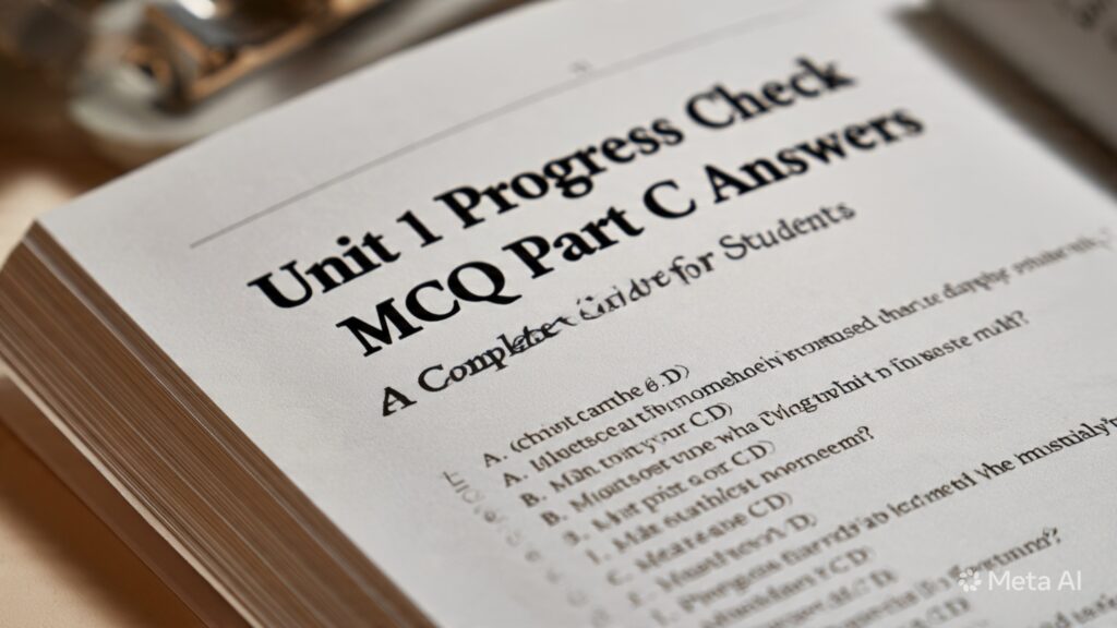 Unit 1 Progress Check MCQ Part C Answers